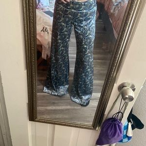 Wide leg velvet pants